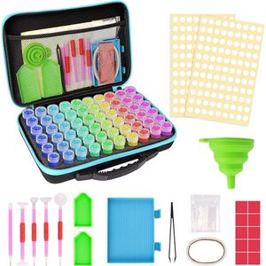 Diamond Painting Accessoires, 60 Slots Diamond Painting Opbergdozen, Diamond Painting Tool Kit met Diamond Art Case, Draagbare kraal bewaardoos kristal kunst accessoires