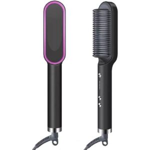 stijltang, Hair Straightener Brush, Snelle Verwarming & 5 Temperatuurinstellingen & Anti-Verbranding, Perfect Voor de Professionele Salon Thuis, Stijltangborstel,