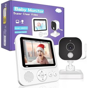 Babyfoon met Camera 2,8 inch Videobabyfoon 720p met 1500 mAh Batterij Type C Oplaadbaar 10X Digitale Zoom 2Weg Intercomsysteem VOX-Modus Nachtzicht Temperatuurbewaking Slaapliedje