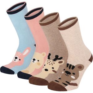 Apollo - Huissokken - Dierenprint - 4-Pack - Antislip