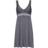 By Louise - Negligé Nachtjurkje - Zwart - Bamboe Viscose Mix