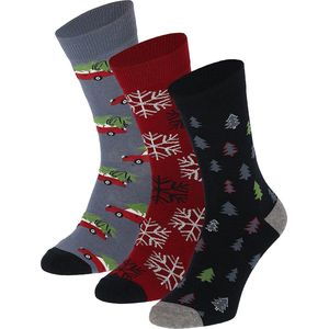 Apollo - Kerstsokken - Giftbox van 3-paar - Subtiele Print - OEKO-TEX