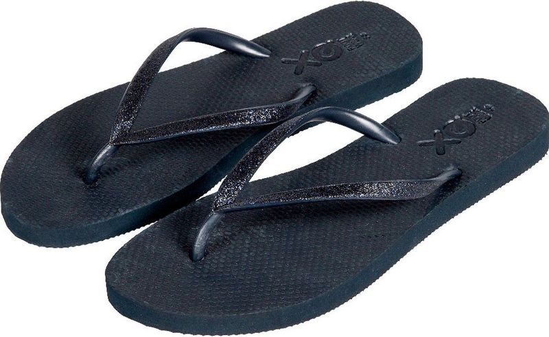 XQ - Xq Dames Teenslippers - Donker - Glitters - Waterbestendig