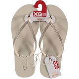 XQ - Dames Teenslippers - Beige - Glitters