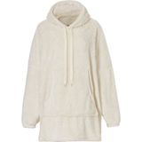 Dames Huggle Fleece Hoodie Loungewear Incl Capuchon Creme