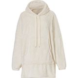 Dames Huggle Fleece Hoodie Loungewear Incl Capuchon Creme