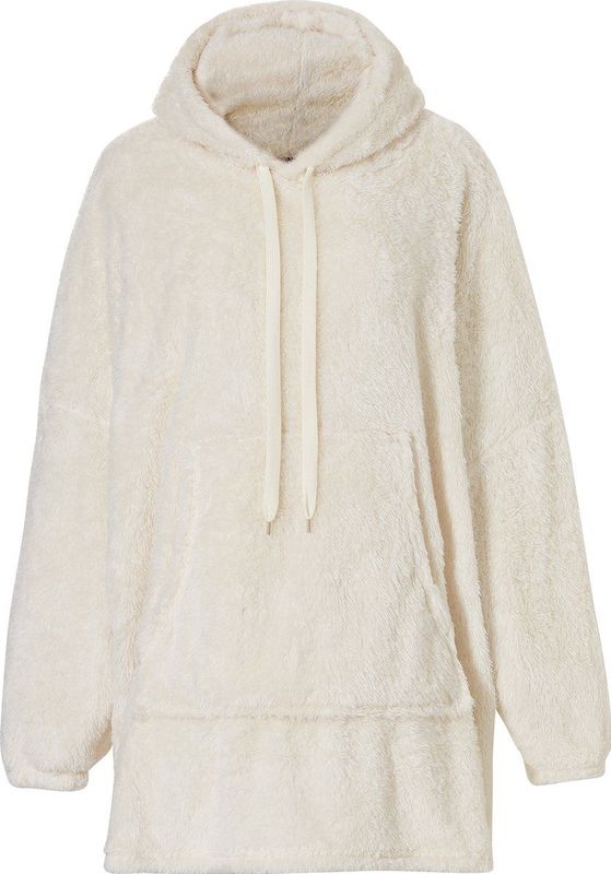 Dames Huggle Fleece Hoodie Loungewear Incl Capuchon Creme