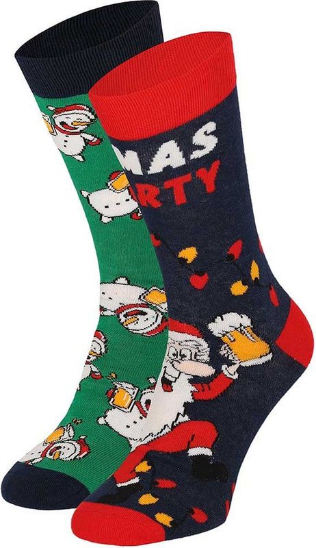 Apollo - Foute Kerstsokken - 2-Pack - XMAS Party Print - Huissokken