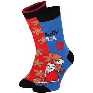 Apollo - Foute Kerstsokken - Naughty Santa Print - 2-Pack - Multicolor