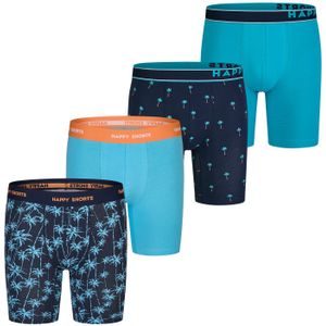 Happy Shorts - 3-Pack - Boxershorts - Blauw/Groen/Oranje - 95% Katoen, 5% Elastaan