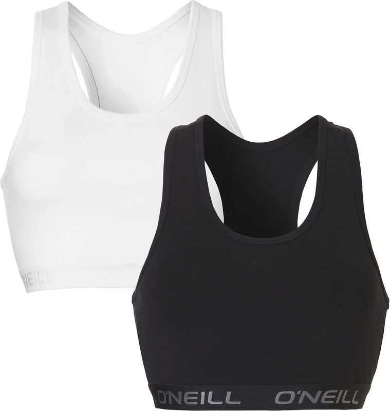 O'Neill - Dames Short Top 2-Pack - Wit/Zwart - Katoen/Elastaan