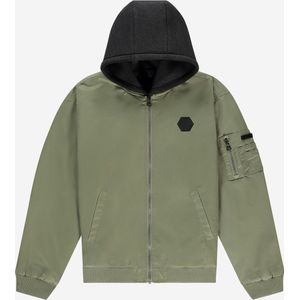 NIK&NIK - Jas - Groen/Antraciet - Afneembare Capuchon