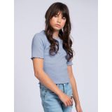 NIK & NIK Trui Blauw - Ronde Halslijn - Sylvia Rib Top