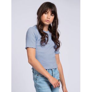 NIK & NIK Trui Blauw - Ronde Halslijn - Sylvia Rib Top