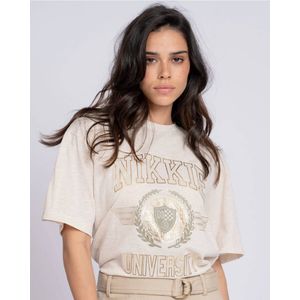 NIKKIE T-shirt University - Goud - Cre`me