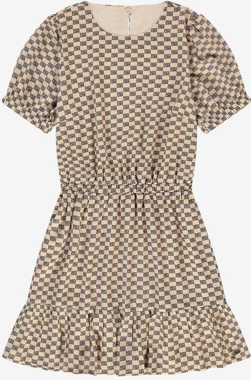 NIK&NIK - Jurk - Polyester - Korte Mouwen - Ronde Hals - Logopatroon