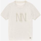NIK&NIK - T-shirt - Wit - Katoen - Met Logo van Parels