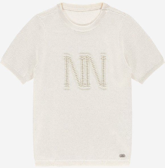 NIK&NIK - T-shirt - Wit - Katoen - Met Logo van Parels