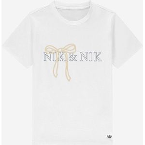 NIK&NIK - T-shirt - Wit - Korte Mouwen - Ronde Hals - 100% Katoen