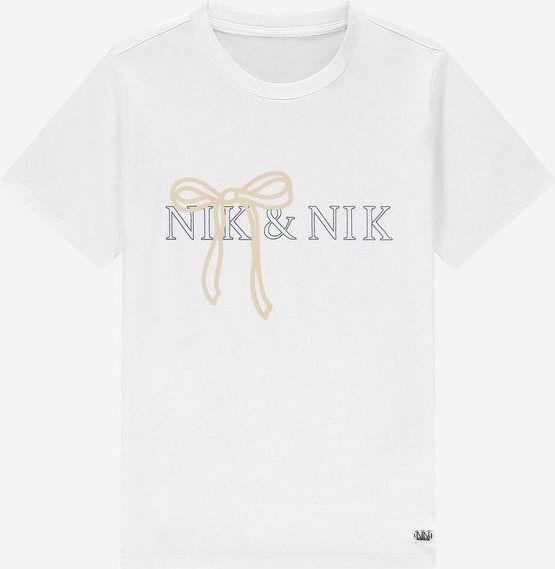 NIK&NIK - T-shirt - Wit - Korte Mouwen - Ronde Hals - 100% Katoen