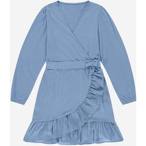 NIK&NIK - A-lijn Jurk - Roze - Katoen - V-hals, Lange Mouwen, Ruches