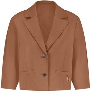 Fifth House - Ivey Top - Dark Camel - Blazer - Cropped Fit