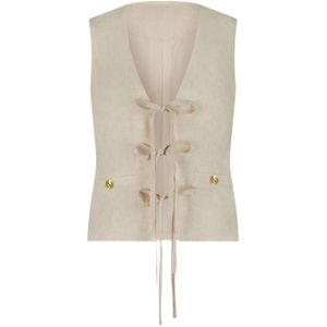 NIKKIE - Linnen Top - Beige