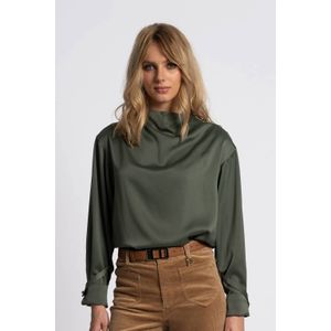 Fifth House - Top - Groen - Lange Mouwen - Knoopsluiting