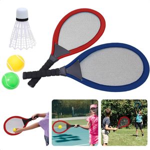 Cheqo® XL Tennisset - Tennis Set - Badminton - Beachball - 5 delig - 2 Rackets (65cm) - 2 Ballen (Ø6cm) - 1 Shuttle (21cm) - 625g