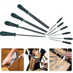 Cheqo® 10-delige Vijlenset - Vijl - Werkplaatsvijlen - Naaldvijlen - 3-hoek - Vierkant - Rond - Halfrond - Vlakstomp - Vlakspits - Handgereedschap - Gereedschapset - Softgrip Handvat - Voor de Professional & Hobbyist