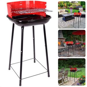 Cheqo® Houtskoolbarbecue - Houtskool BBQ - Barbecue - Ø41cm - Windscherm - Grillrooster - Vuurschaal 0,7mm - Gewicht 2.8kg