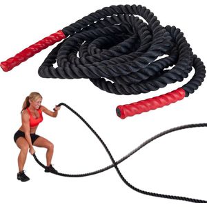 Cheqo® PRO FIT Battle Rope - Crossfit Rope - Fitness Touw - HIIT Training - Training Touw - Krachttouw - Bootcamp Kabels - 9 Meter