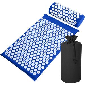 Cheqo® Luxe Acupressuur Mat met Kussen - Spijkermat - Acupuncture - Met Gratis Tas