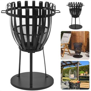 Vuurkorf met Barbecue Grillrek - Vuurkorf met BBQ - 54x72cm - Te Gebruiken als Vuurkorf & Barbecue - Met Vonkenscherm en Grondplaat - Inclusief EBOOK