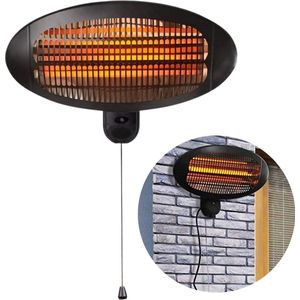 Cheqo® Wand Terrasverwarmer - Muurmontage - Terras Verwarmer Muur - Terras Heater - Elektrische Kachel - Bijverwarming - 3 Warmtestanden tot 2000W