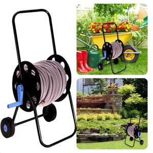 Cheqo® Slangenwagen - Tuinslanghaspel - Tuinslanghouder Trolley - Tuinslangenwagen Voor 40m Tuinslang - Geïntegreerde Aansluiting 19mm - 45x45x85cm - Blauw/Zwart