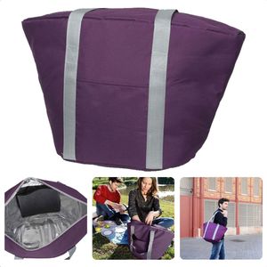 Ge soleerde Koeltas - 22,3 liter - Paars - Isolerend - Thermische Binnenkant - Dubbel Handvat - Rits - 18,5 x 18 cm - Verstevigde Bodem - Voor Picknick & Boodschappen - Inclusief EBOOK
