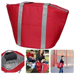Ge soleerde Koeltas - 22,3 liter - Rood - Isolerend - Thermische Binnenkant - Dubbel Handvat - Rits - 18,5 x 18 cm - Verstevigde Bodem - Voor Picknick & Boodschappen - Inclusief EBOOK
