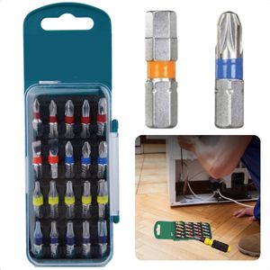 Cheqo® 20-dlg Bitset - 28mm Bits - S2 Staal - Handige Cassette - Zichtvenster - Voor Schroevendraaiers - Voor Schroefmachines - 20-delige set - Voor Professionals & Hobbyisten - Inclusief Cassette