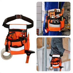 Traditionele Gereedschapsgordel - 600D Polyester - Reflecterend - Verstelbare Werkriem - 135cm - Nylon - 11 Opbergopties - 12.5 KG Draagcapacitieit - Spijkerschort - Werkgordel - Gereedschapsriem - Hamerhouder