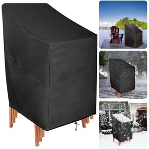 Cheqo® Waterdichte Afdekhoes voor Tuinstoelen - Zware Kwaliteit - Stapelstoelen Beschermhoes - 120 x 68 x 68 cm - Incl. Opbergzak - UV Bescherming - PVC Coating - 600D Polyester - Hoge Kwaliteit - Tuinhoes - Tuinsethoes - Tuinmeubelhoes - 4-6 Stoelen