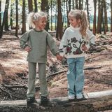 Glitter Raglan Top - Groen - Viscose - Met Elastaan