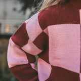 Check - Oversized Sweater - Paars/Roze - 100% Katoen