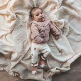 Knit - Ruffle Collar Cardigan - Katoen/Acryl - Knoopsluiting - Gehaakt Motief