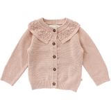 Knit - Ruffle Collar Cardigan - Katoen/Acryl - Knoopsluiting - Gehaakt Motief