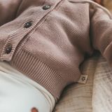 Knit - Ruffle Collar Cardigan - Katoen/Acryl - Knoopsluiting - Gehaakt Motief