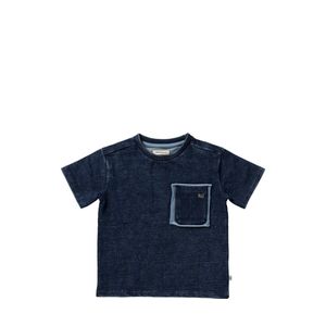 Knitted Denim Worn - T-shirt - Blauw - Stretchstof