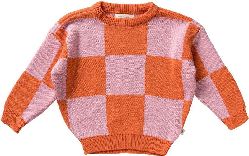 Check Knit - Chunky Sweater - Multicolor - 55% Acryl 45% Katoen