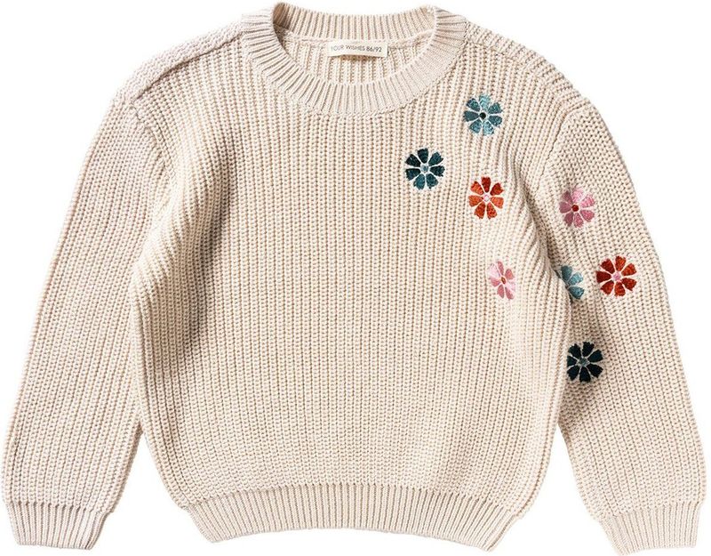Your Wishes - Trui - 100% Katoen - Met Borduursels - Grof Gebreid