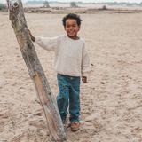 Your Wishes - Grof Gebreide Trui - Ecru - Lange Mouwen - Ronde Hals